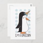 Funny Unicorn Penguin Briefkaart (Voorkant / Achterkant)