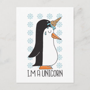Funny Unicorn Penguin Briefkaart