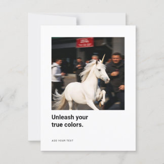 Funny Unicorn Photo Encouragement Cards Briefkaart