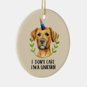 Funny Unicorn Pitbull Dog Illustratie Keramisch Ornament (Rechts)