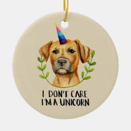 Funny Unicorn Pitbull Dog Illustratie Keramisch Ornament