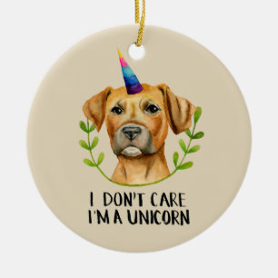 Funny Unicorn Pitbull Dog Illustratie Keramisch Ornament