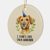 Funny Unicorn Pitbull Dog Illustratie Keramisch Ornament (Links)