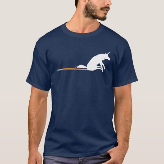 Funny Unicorn Pooping Rainbows T-shirt (Voorkant)
