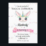 Funny Unicorn Rabbit Birthday Invitations Kaart<br><div class="desc">verjaardagsuitnodigingen met een grappig unicorn - konijnenontwerp</div>