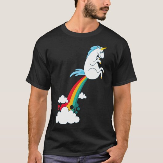 funny unicorn rainbow fart unicorns paar t-shirt (Voorkant)