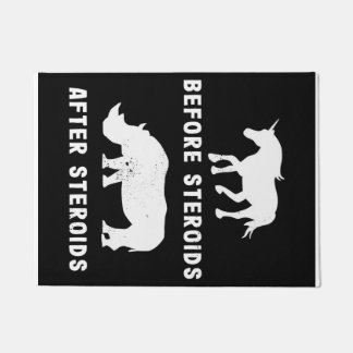 Funny Unicorn Rhino voor steroïden na steroïden Deurmat