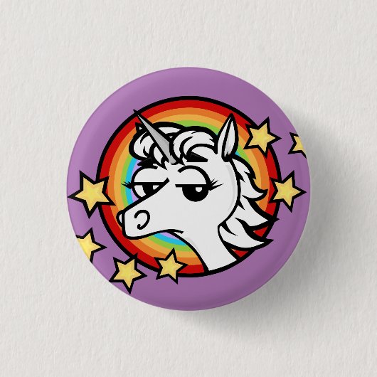 FUNNY UNICORN ROUND BUTTON (Voorkant)
