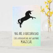 Funny Unicorn Stepfather Vaderdag Kaart (Gele Bloem)