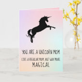 Funny Unicorn Stepmama Moederdag Kaart (Gele Bloem)