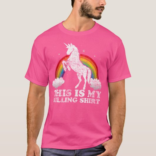 Funny Unicorn This Is My Killing Distressed T-shirt (Voorkant)