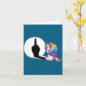 Funny Unicorn With Middle Finger Morning Grouch  Kaart (Gele Bloem)
