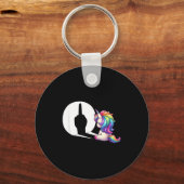 Funny Unicorn With Middle Finger Morning Grouch  Sleutelhanger (Voorkant)