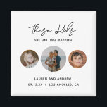 Funny Unieke Kinder foto's die de datum opslaan Magneet<br><div class="desc">Deze grappige magneet is een product dat is ontworpen om je te helpen je trouwdag op een leuke en creatieve manier aan te kondigen. Het is een magneet dat u met een foto van uw keus en een bericht kunt aanpassen dat "sparen de Datum"leest. Het unieke aspect van dit product...</div>