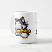 Funny Unimpressed Cat Coffee Mug - Grumpy Office  Koffiemok (Voorkant links)