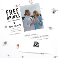 Funny Unique Free Drink Qr Code Photo Wedding