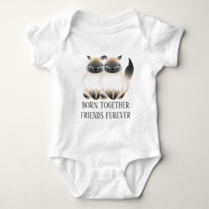 Funny unisex twin cats voegen tekst toe romper