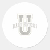 Funny University Of Hard Knocks Affirmation Colleg Ronde Sticker (Voorkant)