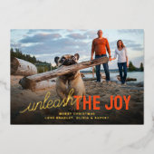 Funny Unleash The Joy Pet Christmas Folie Feestdagenkaart (Voorkant)