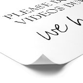 Funny Unplugged Ceremony Wedding Sign Poster (Hoek)