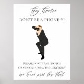 Funny Unplugged Ceremony Wedding Sign Poster (Voorkant)