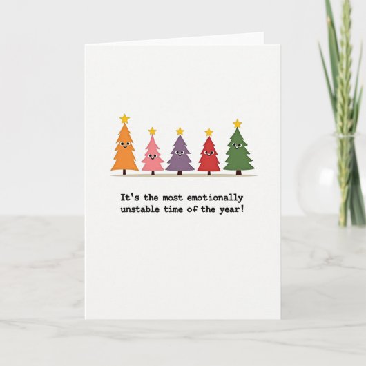 Funny Unstable Time Christmas Card Stress Kaart (Voorkant)