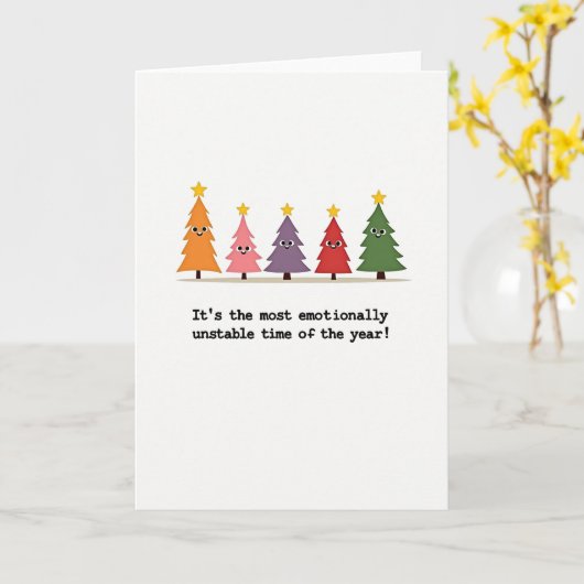 Funny Unstable Time Christmas Card Stress Kaart (Gele Bloem)