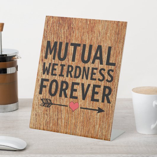 FUNNY UNUSUAL WEDDING SIGN RUSTIC RECLAMEBORD MET VOETSTUK (Insitu)