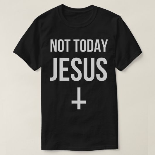 Funny Updown Cross Satan not Today Jesus T-shirt (Design voorkant)