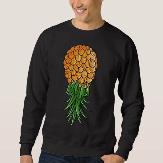 Funny Upside down Pineapple Gift for Men Coo Trui (Voorkant)
