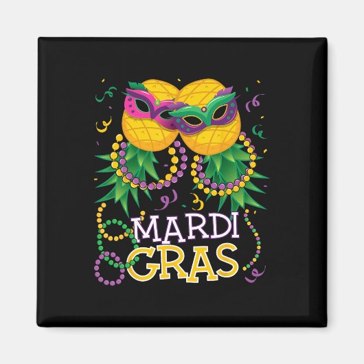 Funny Upside Down Pineapple Swinger Mardi Gras Bea Magneet (Voorkant)