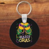 Funny Upside Down Pineapple Swinger Mardi Gras Bea Sleutelhanger (Voorkant)