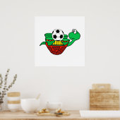 Funny Upside Down Turtle met Voetbal Poster (Keuken)