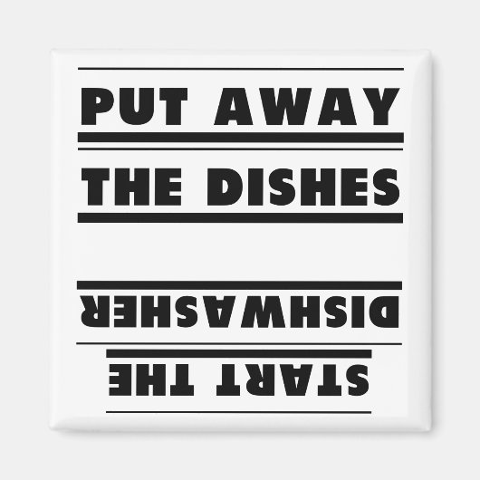 Funny Upside Down Zet weg en start de wasmachine. Magneet (Voorkant)