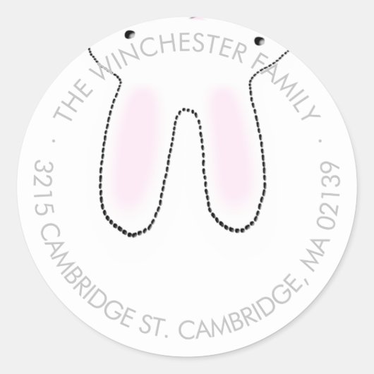 Funny upside ondersteboven Paasbunny grijs wit adr Ronde Sticker (Voorkant)