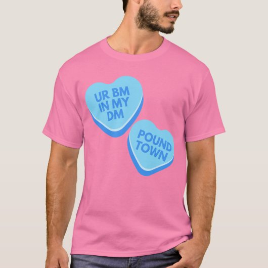 Funny Urban Inappropriate Conversation Heart T-shirt (Voorkant)