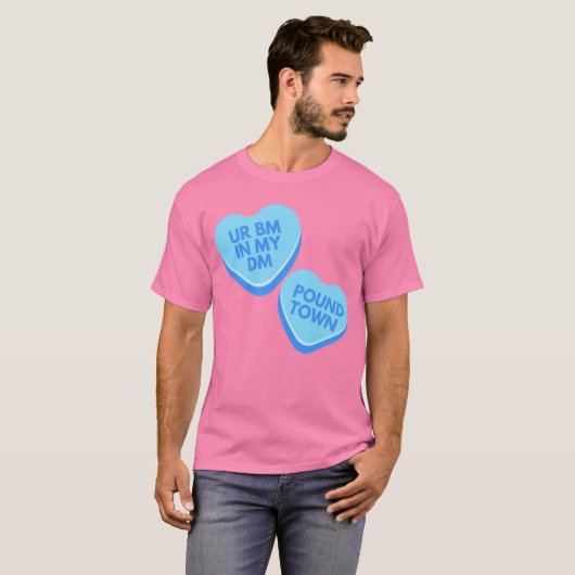 Funny Urban Inappropriate Conversation Heart T-shirt (Voorkant volledig)