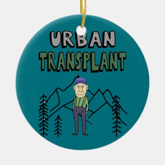 Funny Urban Transplant Remote Working Keramisch Ornament (Voorkant)
