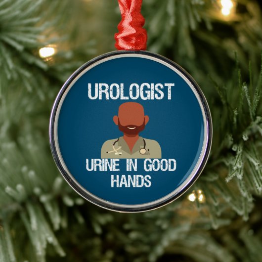 Funny Urologist Holiday Kaart Metalen Ornament (Boom)