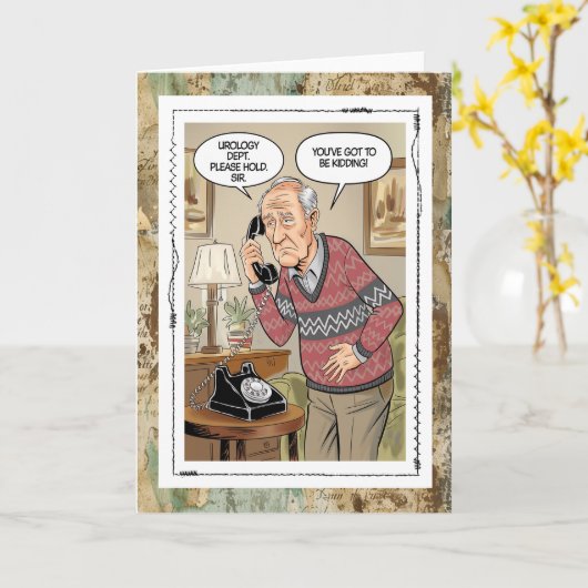 Funny Urology Dept Old Fart Just For Fun Card Kaart (Gele Bloem)