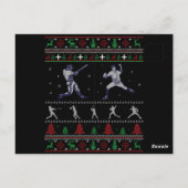Funny US Basketball Ugly KerstSweater Briefkaart (Achterkant)
