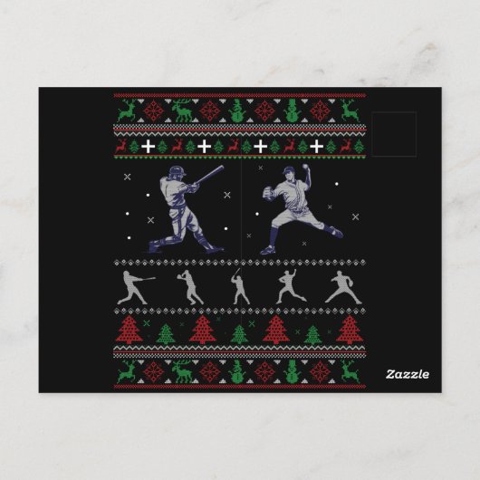 Funny US Basketball Ugly KerstSweater Briefkaart (Achterkant)