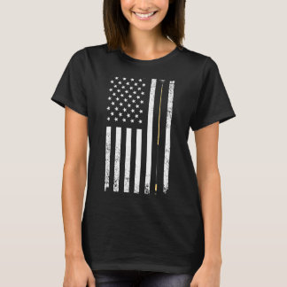 Funny US Flag Billiards Design for Men Women Billi T-shirt