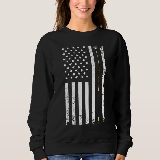 Funny US Flag Billiards Design For Men Women Billi Trui (Voorkant)