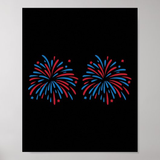 Funny Usa Fireworks Couple Just Here For The Firew Poster (Voorkant)