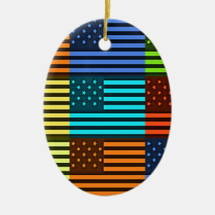 Funny USA Flag Keramisch Ornament