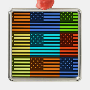 Funny USA Flag Metalen Ornament