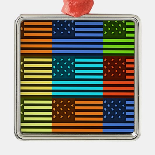 Funny USA Flag Metalen Ornament (Voorkant)
