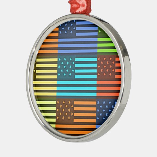 Funny USA Flag Metalen Ornament (Links)