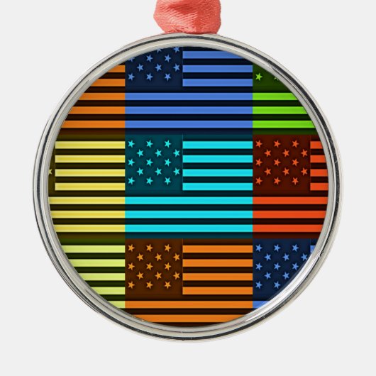 Funny USA Flag Metalen Ornament (Voorkant)